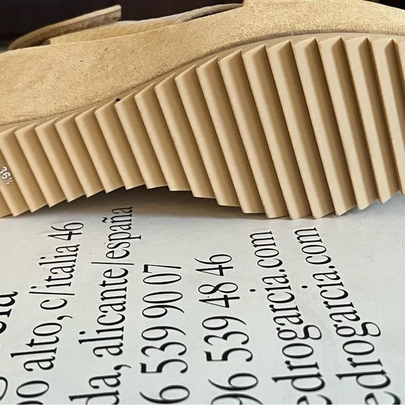 Pedro Garcia Beige Wedge Sandals Federica Ecru 36.5 - Picture 5 of 6